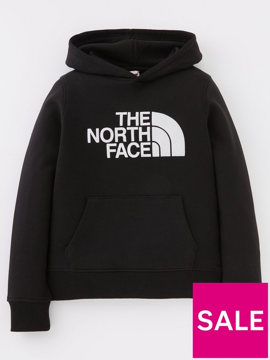 front image of the-north-face-kidsnbspdrew-peak-pullover-hoodie-blackwhite
