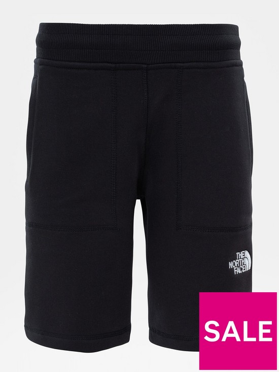 front image of the-north-face-fleece-short-black