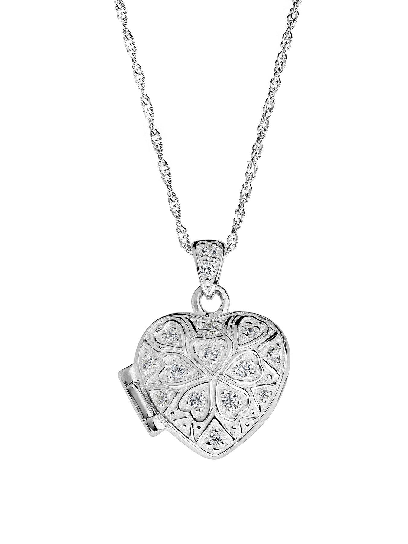 The Love Silver Collection Sterling SIlver Cubic Zirconia 15mm Clover
