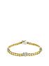  image of love-gold-sterling-silver-9ct-yellow-gold-bonded-double-rope-hearts-bracelet-75-inches