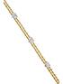  image of love-gold-sterling-silver-9ct-yellow-gold-bonded-double-rope-hearts-bracelet-75-inches