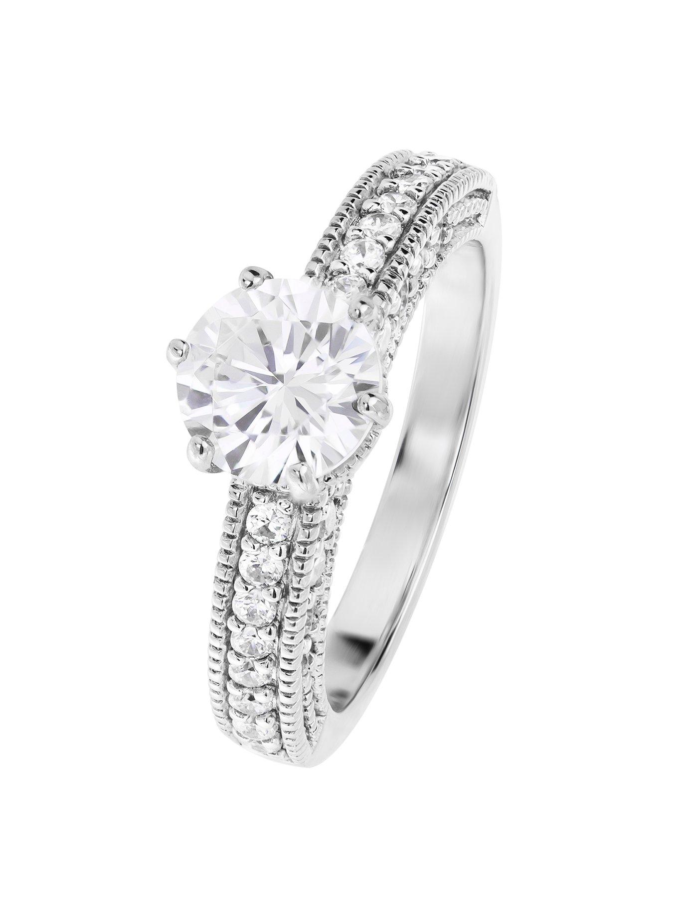 Silver hot sale solitaire ring