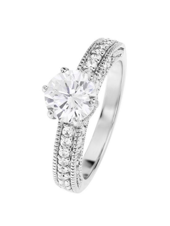 front image of the-love-silver-collection-sterling-silver-cubic-zirconia-vintage-inspired-solitaire-ring