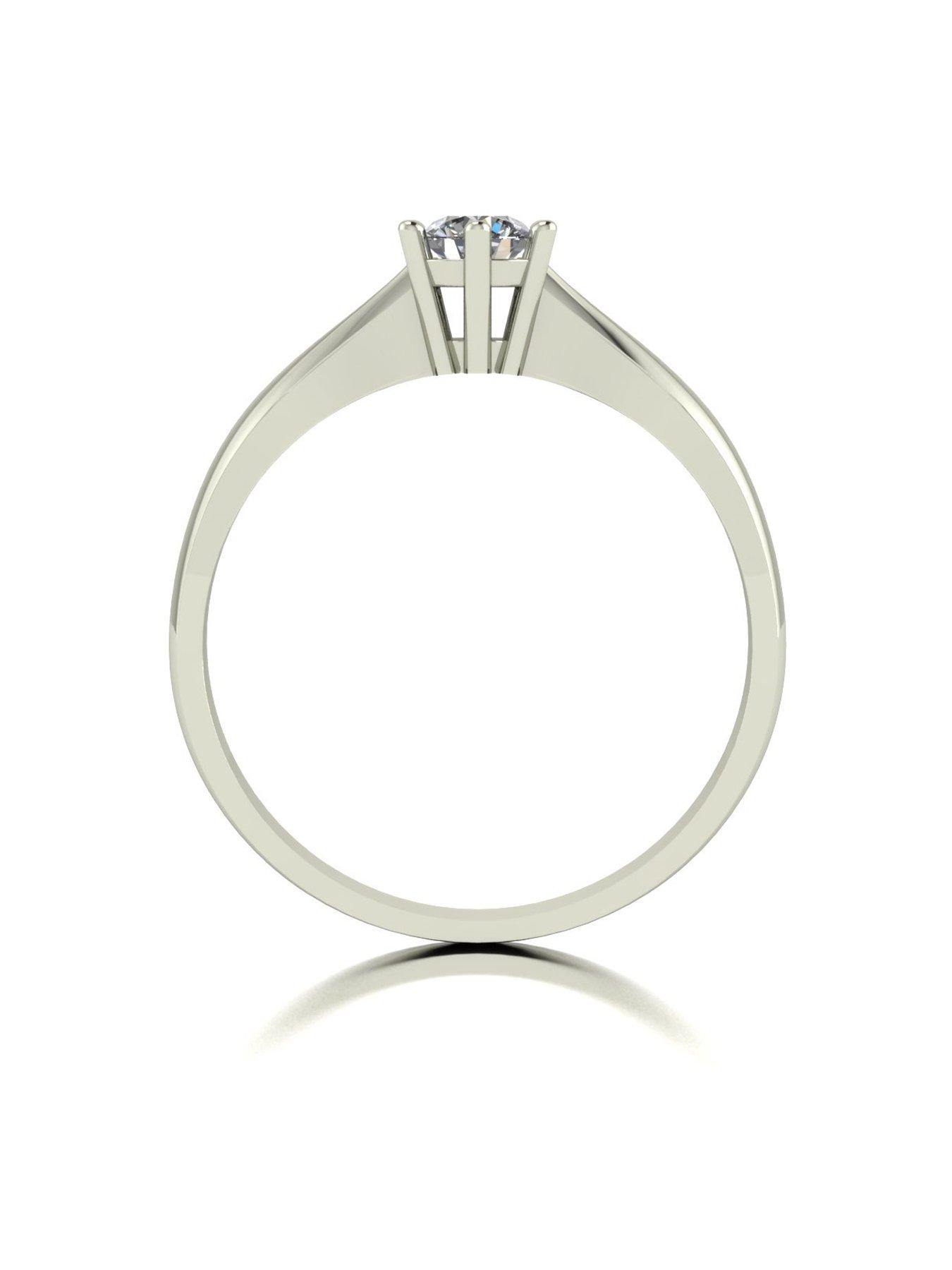 Image 2 of 5 of Moissanite 9ct White Gold 0.25ct Equivalent Stone Solitaire Ring