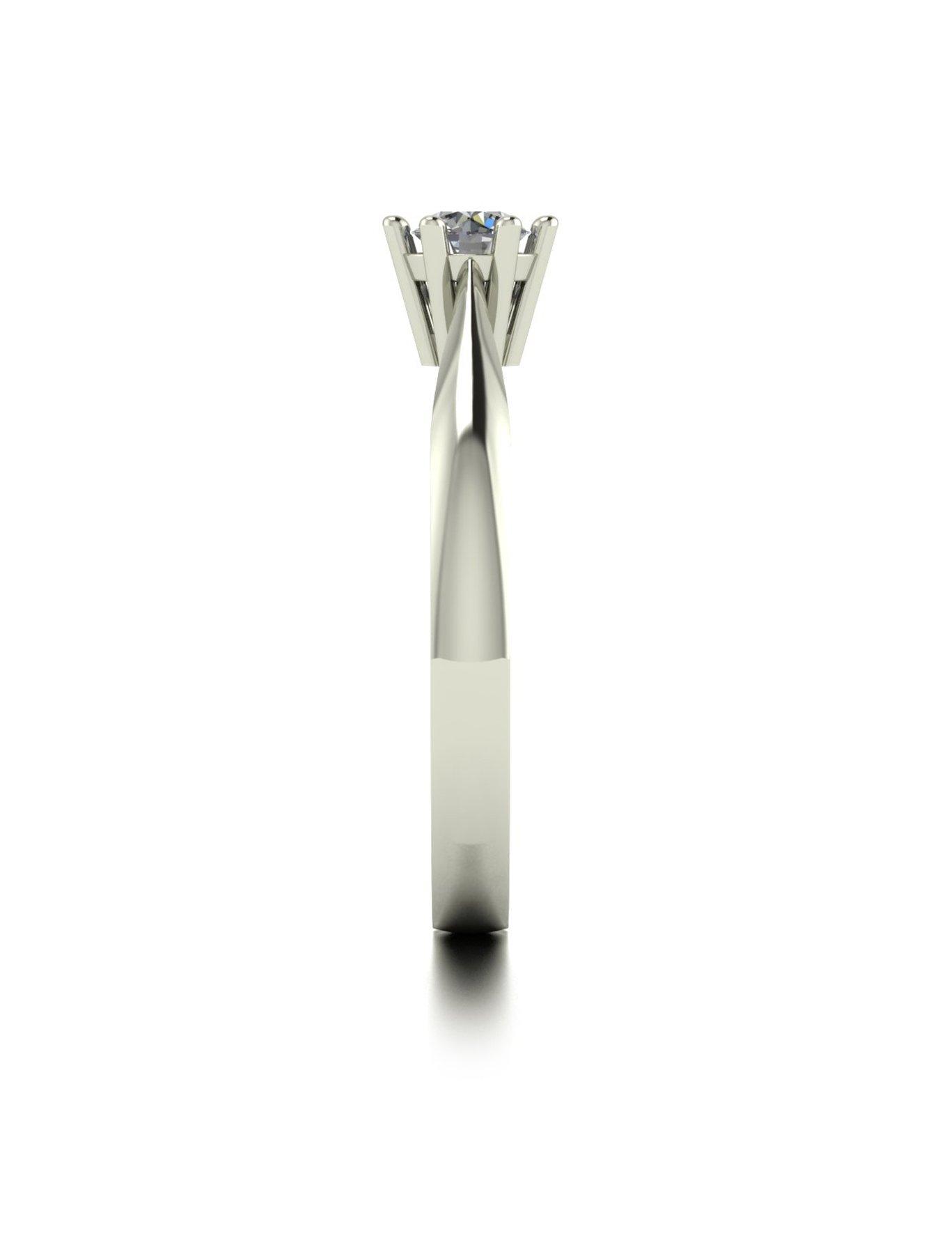 Image 3 of 5 of Moissanite 9ct White Gold 0.25ct Equivalent Stone Solitaire Ring