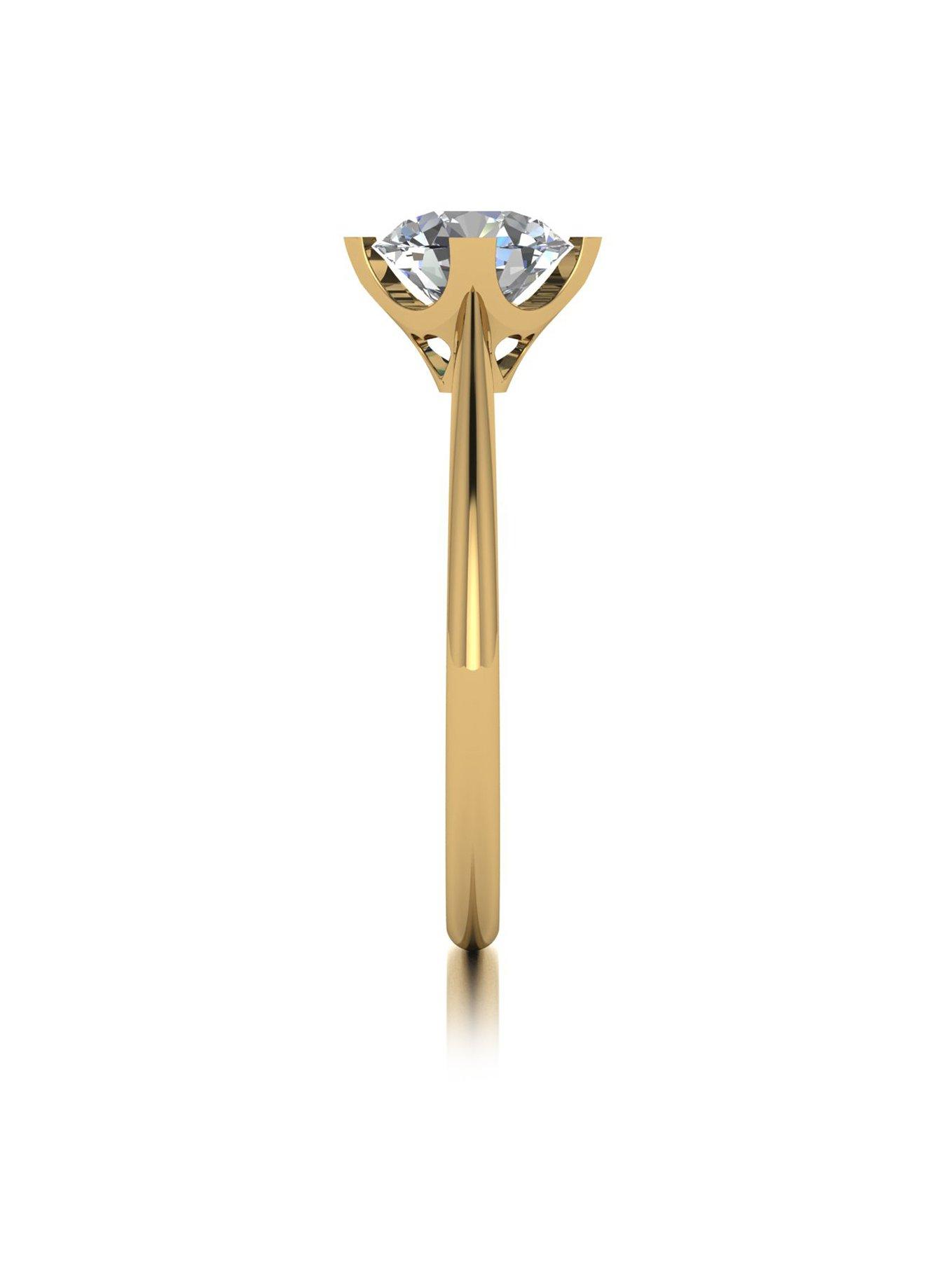 Image 3 of 5 of Moissanite 9ct Yellow Gold 1.25ct Eq Solitaire Ring