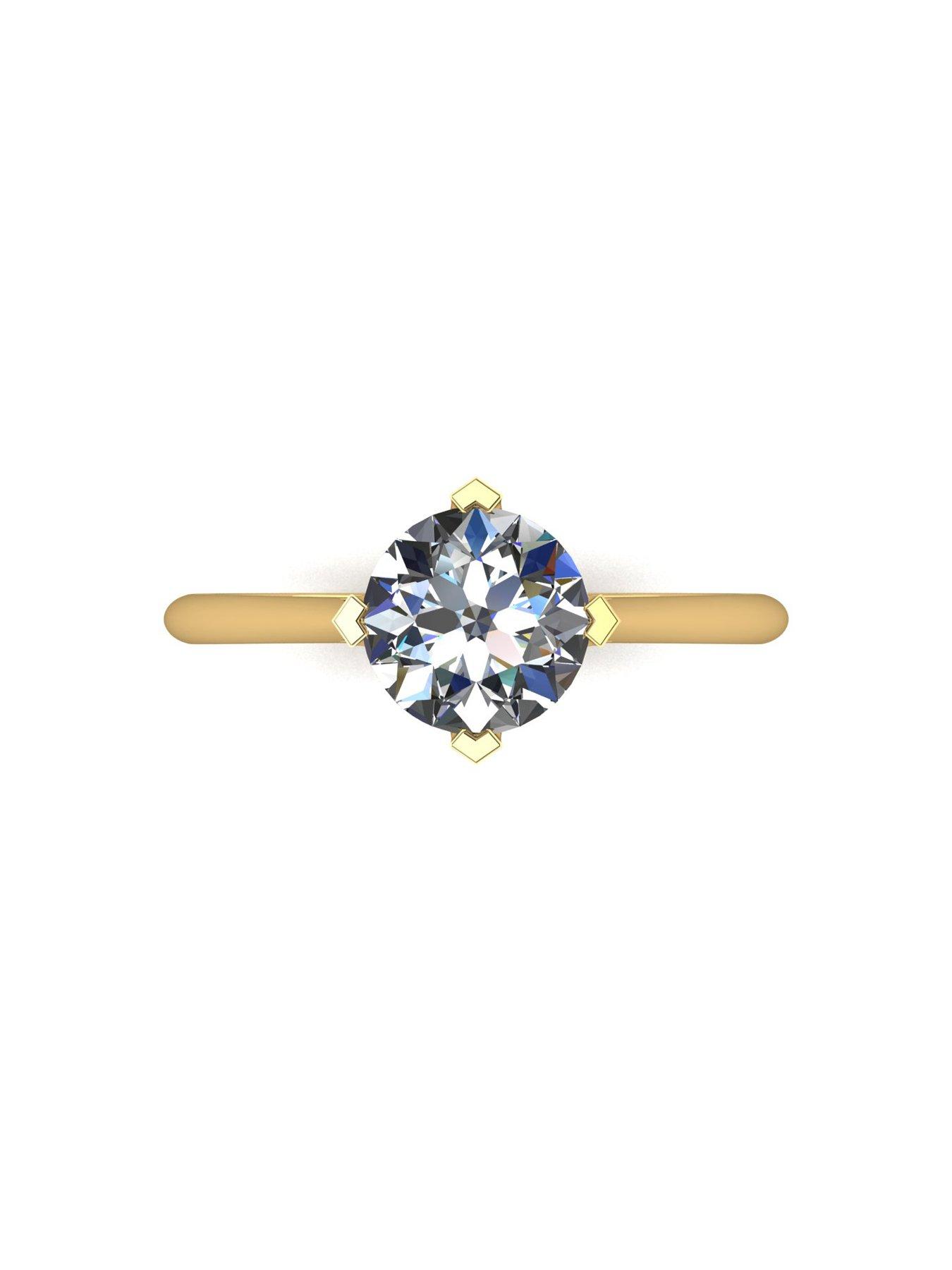 Image 4 of 5 of Moissanite 9ct Yellow Gold 1.25ct Eq Solitaire Ring