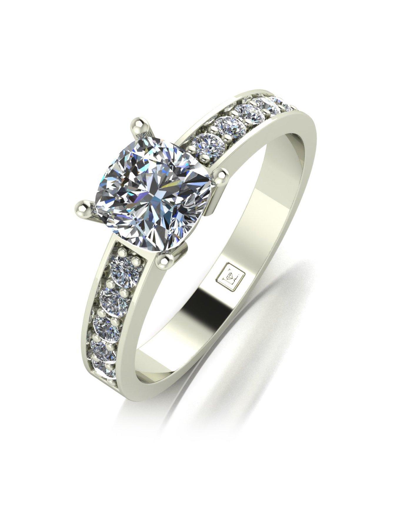 Details about   1.05 Ct Off White Round Moissanite Engagement White Gold Filled Ring 
