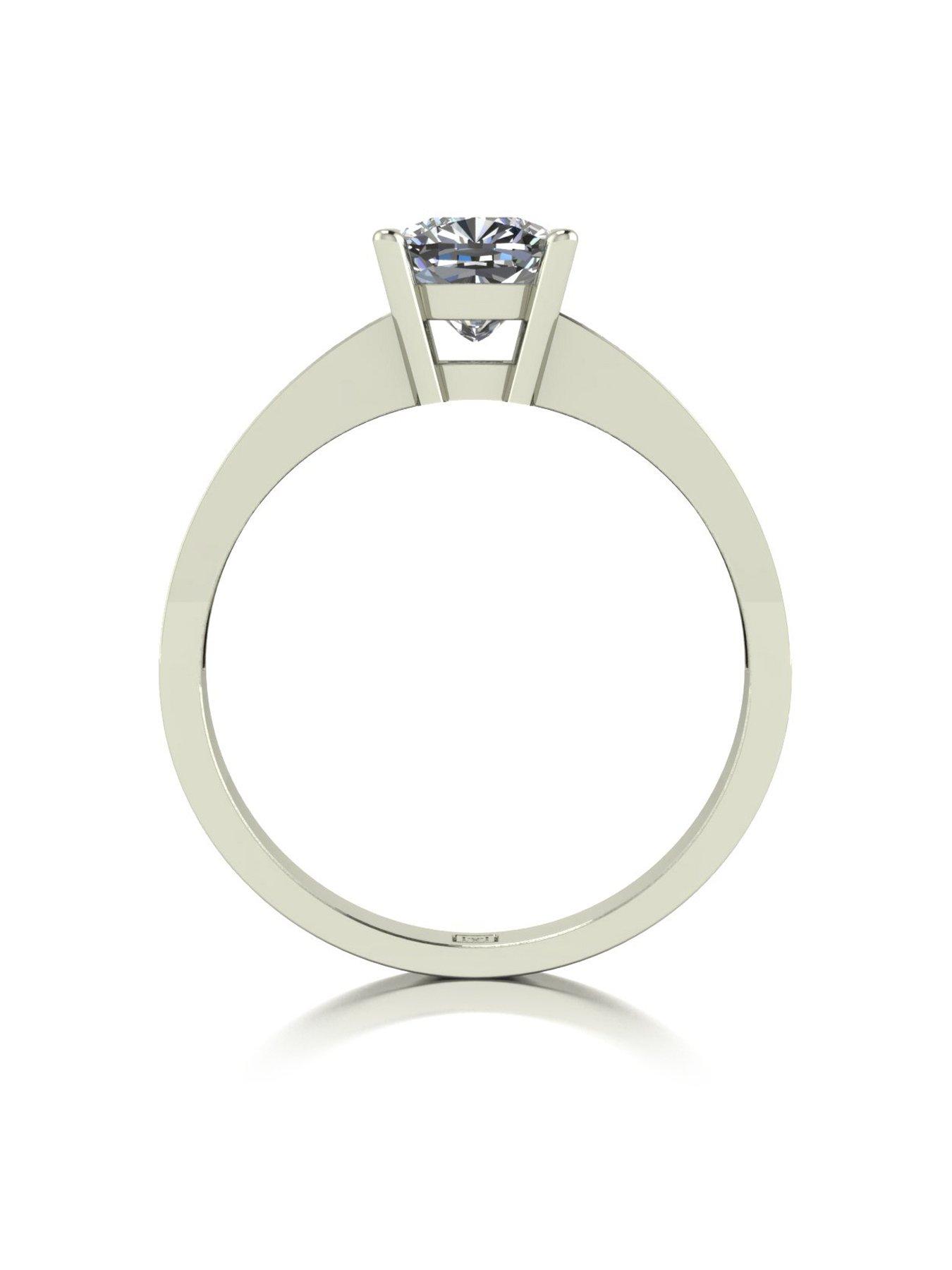  LADY LYNSEY MOISSANITE 9CT GOLD 1.35ct total CUSHION SOLITAIRE RING