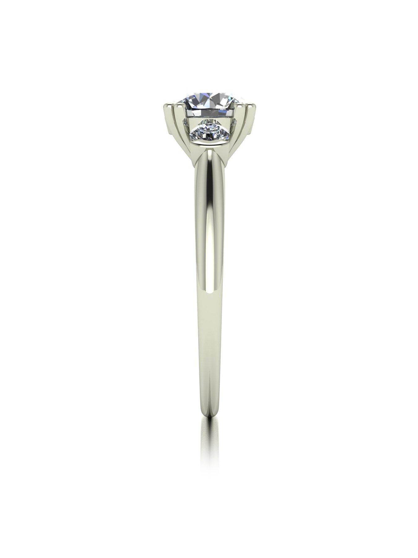 Image 3 of 5 of Moissanite 9ct White Gold 1.50ct Total Eq Trilogy Ring