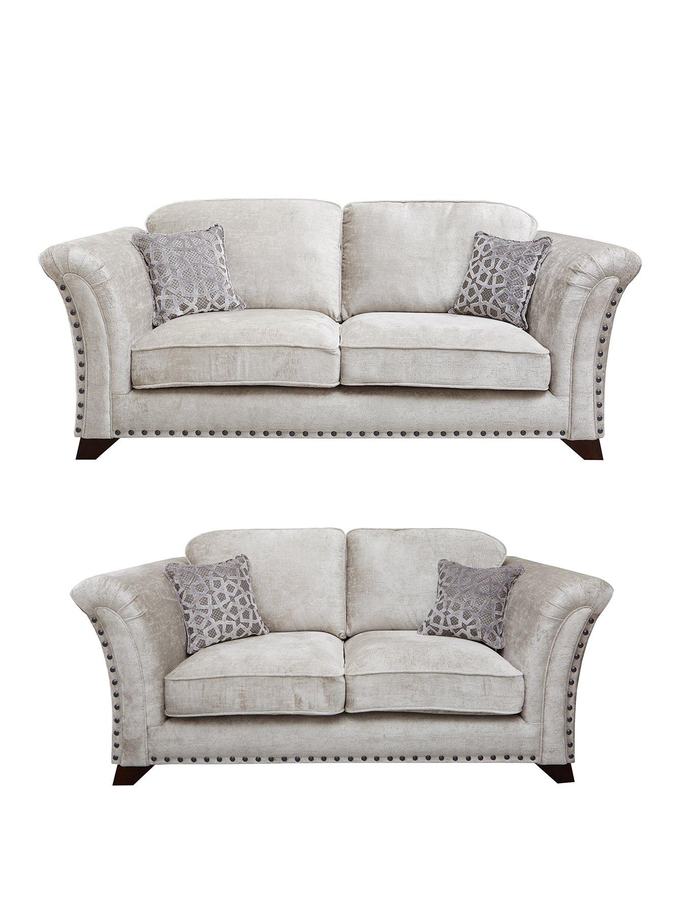 Product photograph of Very Home Caprera Fabric 3 Seater 2 Standard Back Sofa Set Buy And Save from very.co.uk