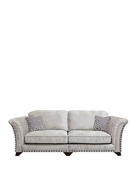 Product photograph of Very Home Caprera Fabric 4 Seater Standard Back Sofa - Silver from very.co.uk