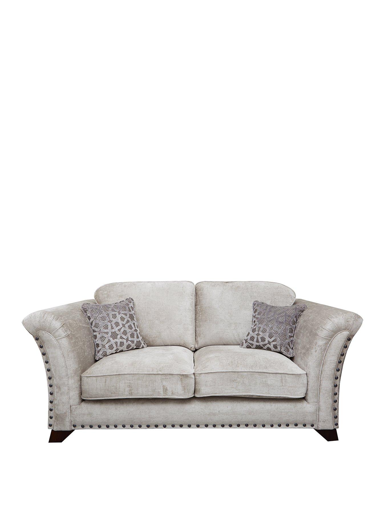 Product photograph of Very Home Caprera Fabric 2 Seater Standard Back Sofa - Silver from very.co.uk