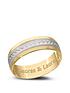  image of love-gold-9ct-gold-6mm-milgrain-and-diamond-cut-personalised-rhodium-plated-wedding-ring