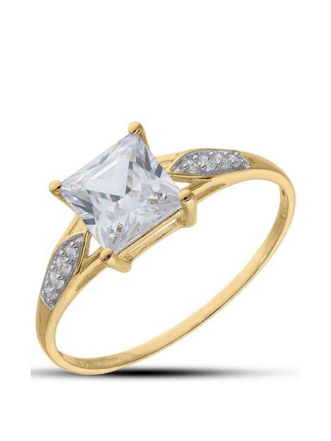 love-gold-9ct-gold-princess-cut-cubic-zirconia-ring