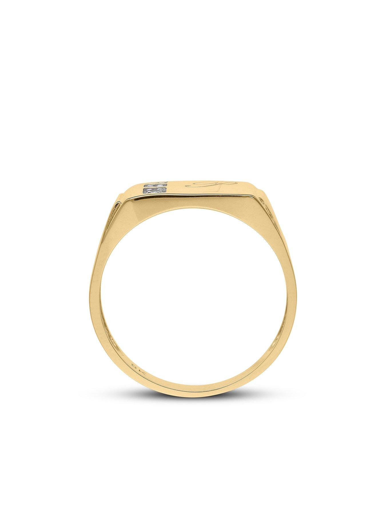 Mens 9ct gold signet on sale rings