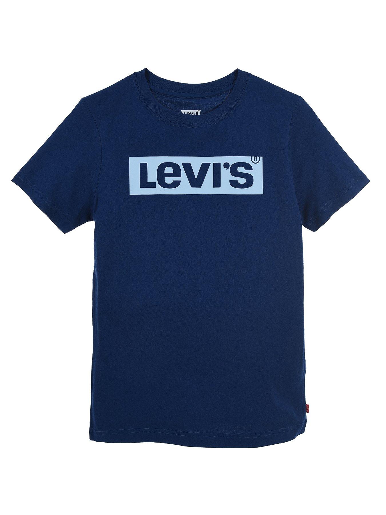 Levi's Boys Short Sleeve Box Tab T-shirt - Blue | very.co.uk