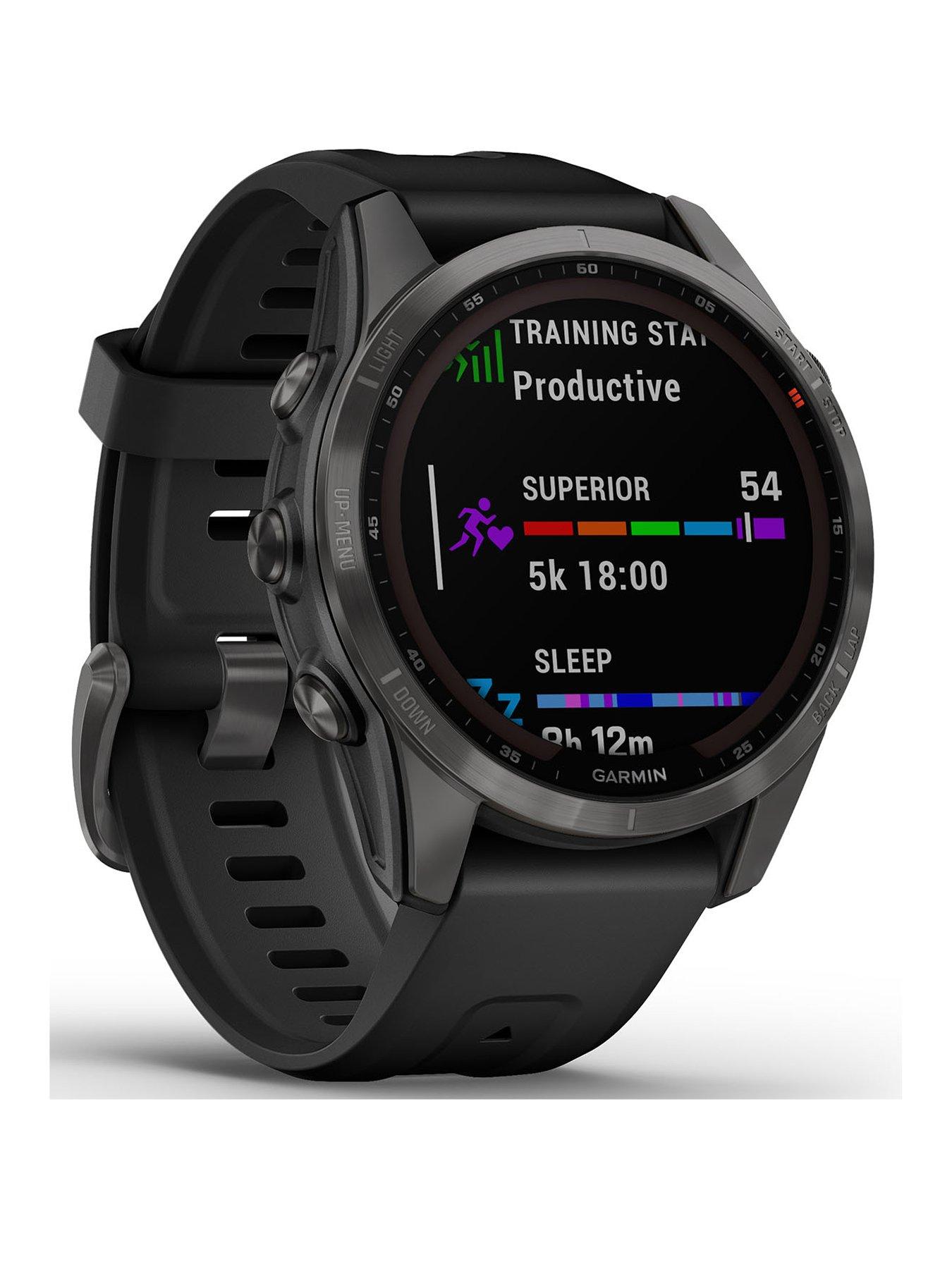 Garmin Fenix 7S Multisport GPS Watch - Silver with Graphite Band