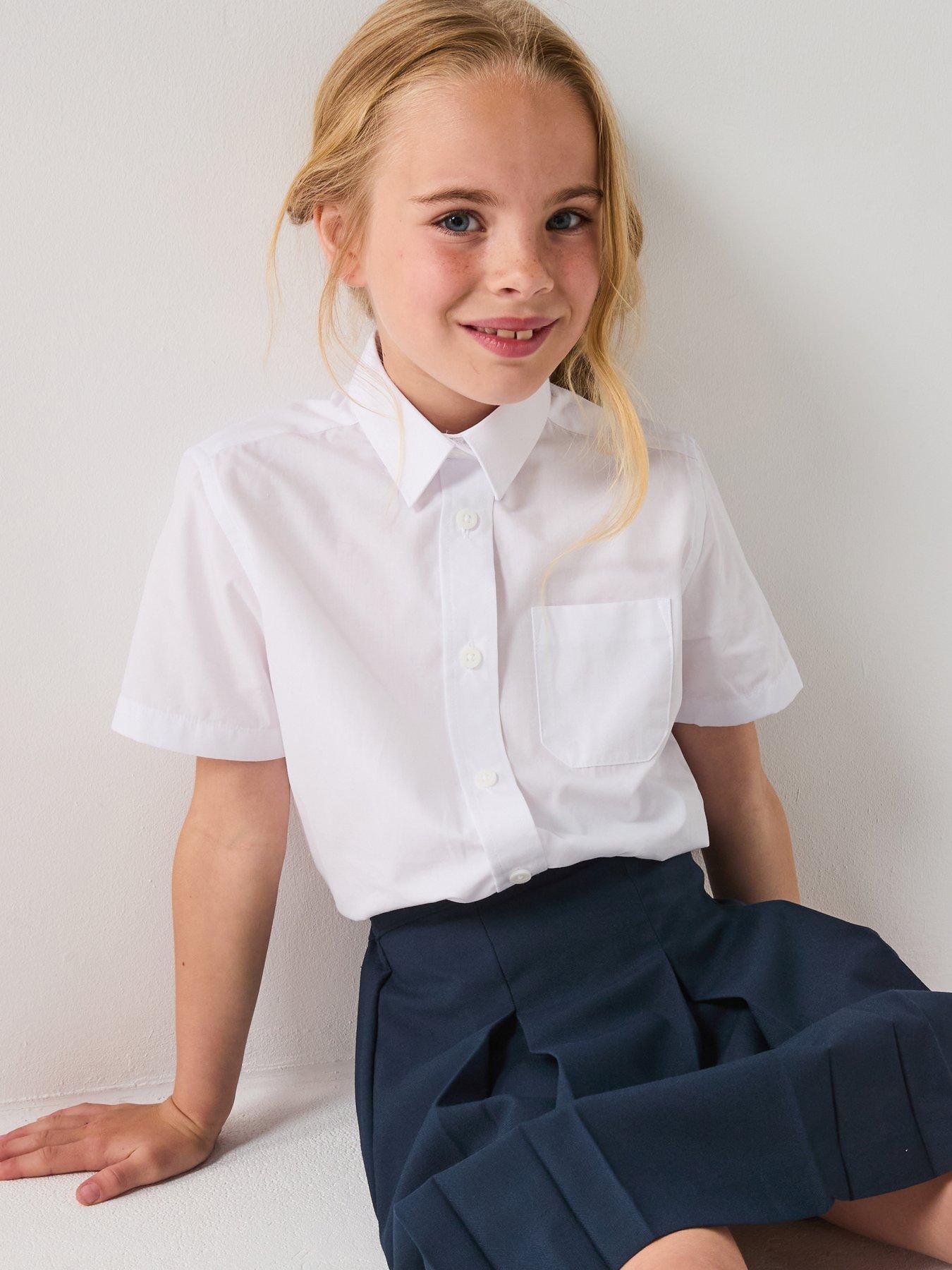 Image 1 of 7 of The Very Collection Girls 3 Pack&nbsp;Short Sleeve Blouses - White