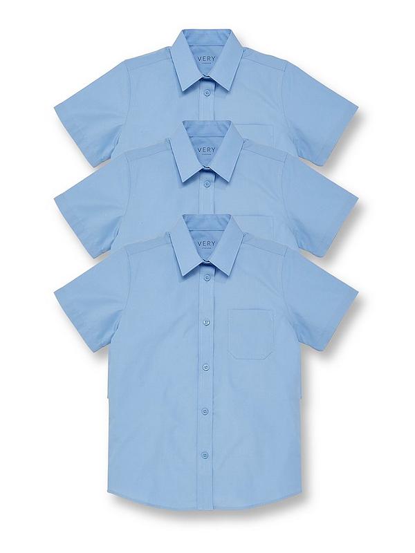 Everyday Girls Polyester Short Sleeve Blouses (3 Pack) - Blue | Very.co.uk
