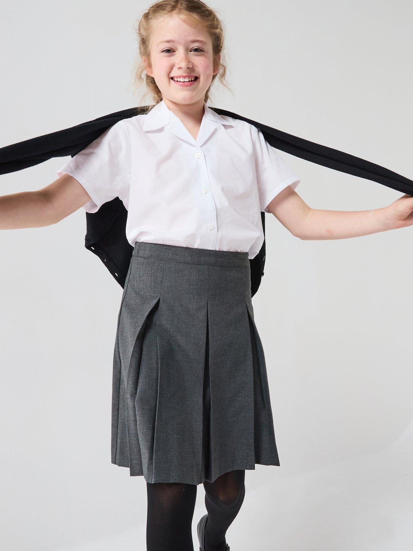 girls white short sleeve blouse