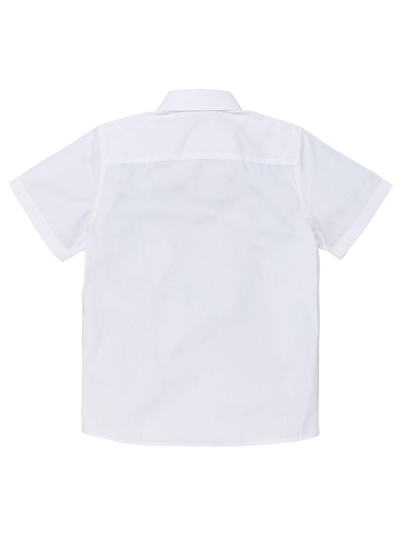 Everyday Boys 5 Pack Short Sleeve School Shirt - White | Very.co.uk