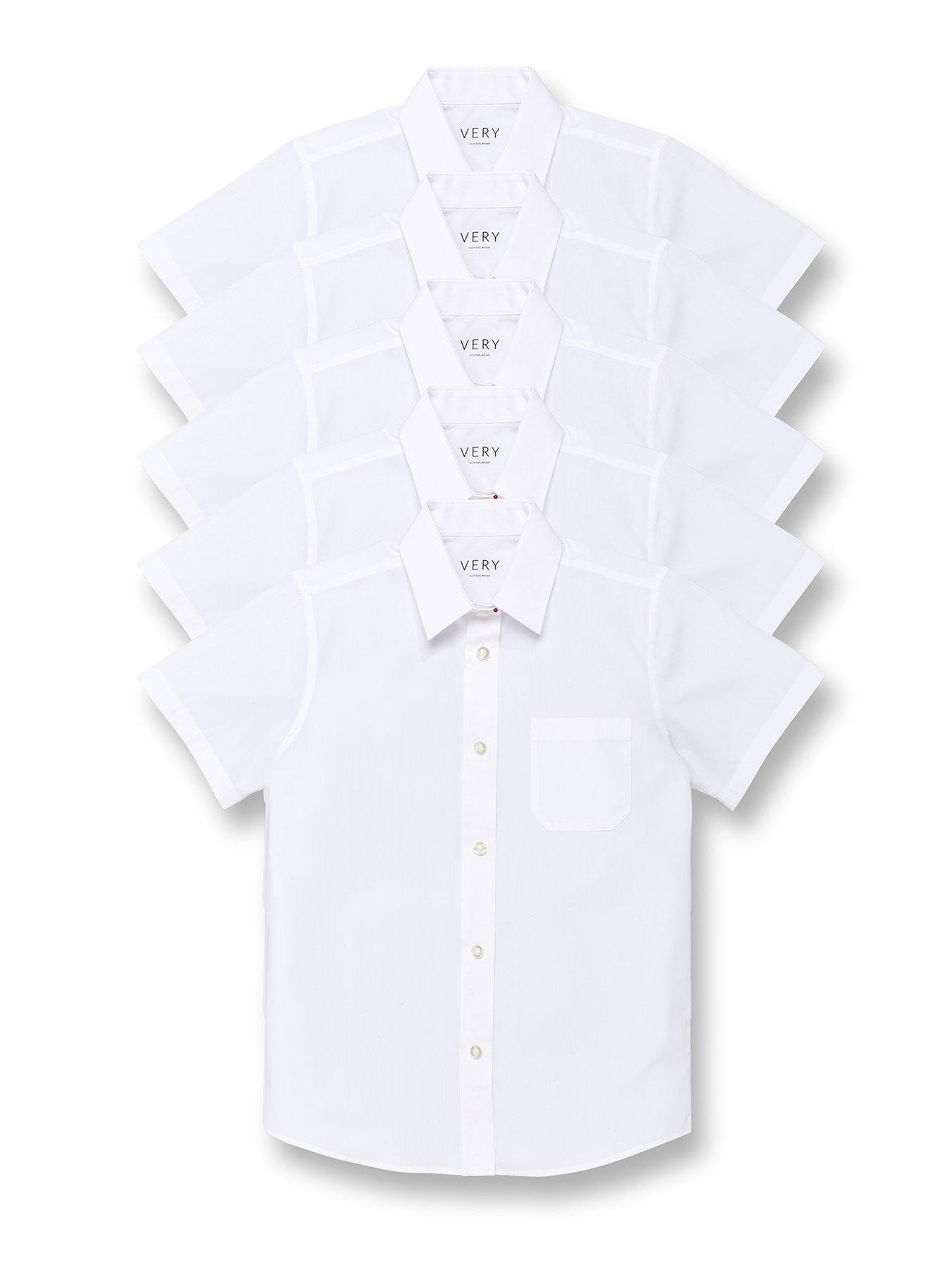 Image 2 of 6 of Everyday Girls 5 Pack&nbsp;Short Sleeve School&nbsp;Blouses - White