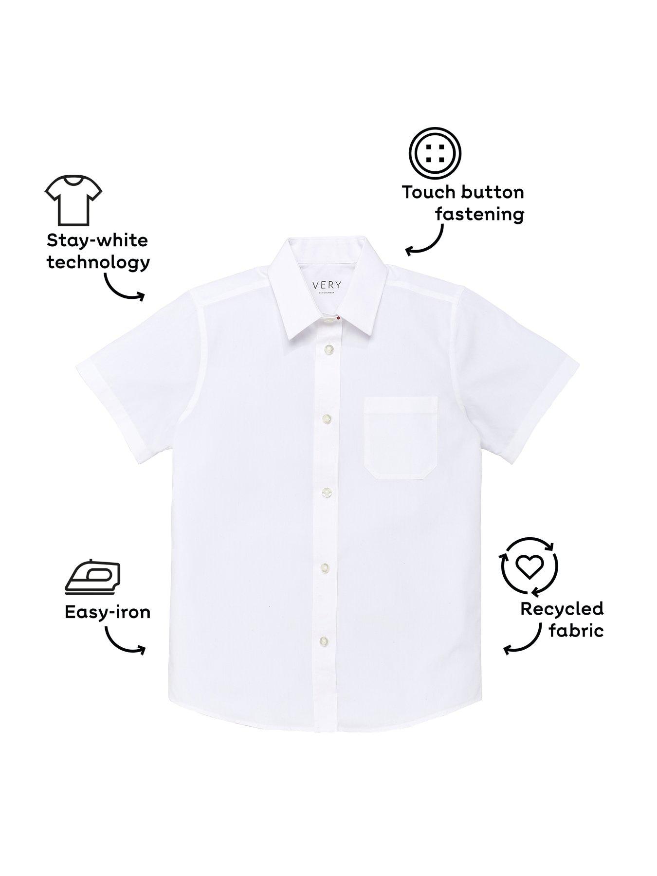 Image 4 of 6 of Everyday Girls 5 Pack&nbsp;Short Sleeve School&nbsp;Blouses - White