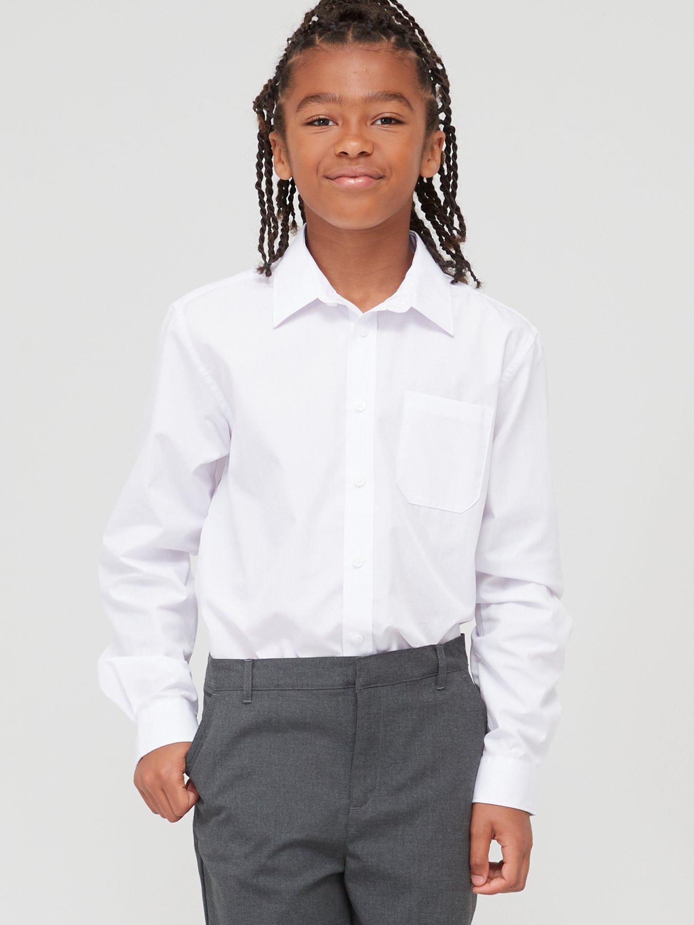 Boys long 2024 sleeve white polo