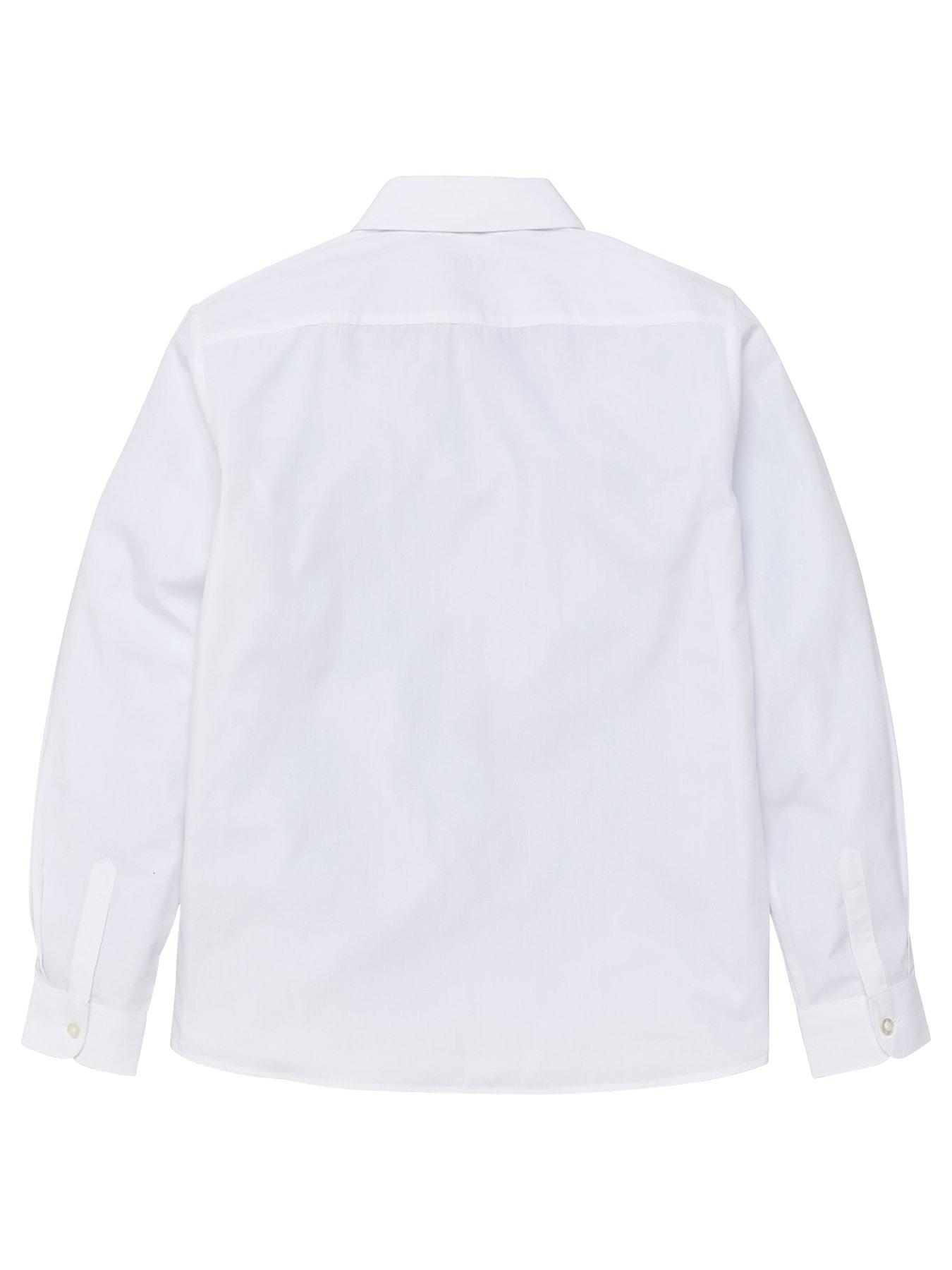 Everyday Boys 3 Pack Long Sleeve Shirts - White | very.co.uk