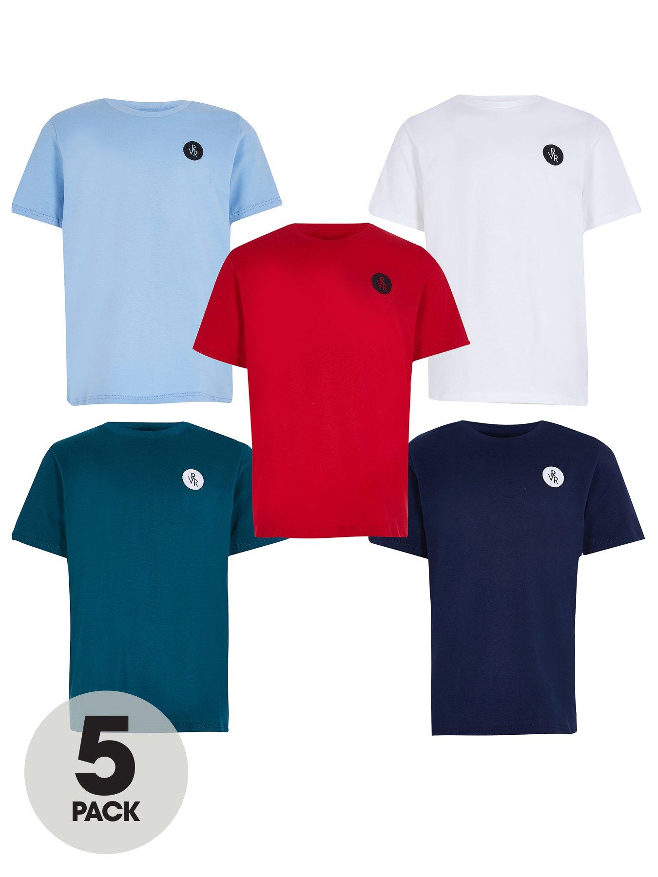 Kids Boys 5 pack Logo Tshirt-Multi