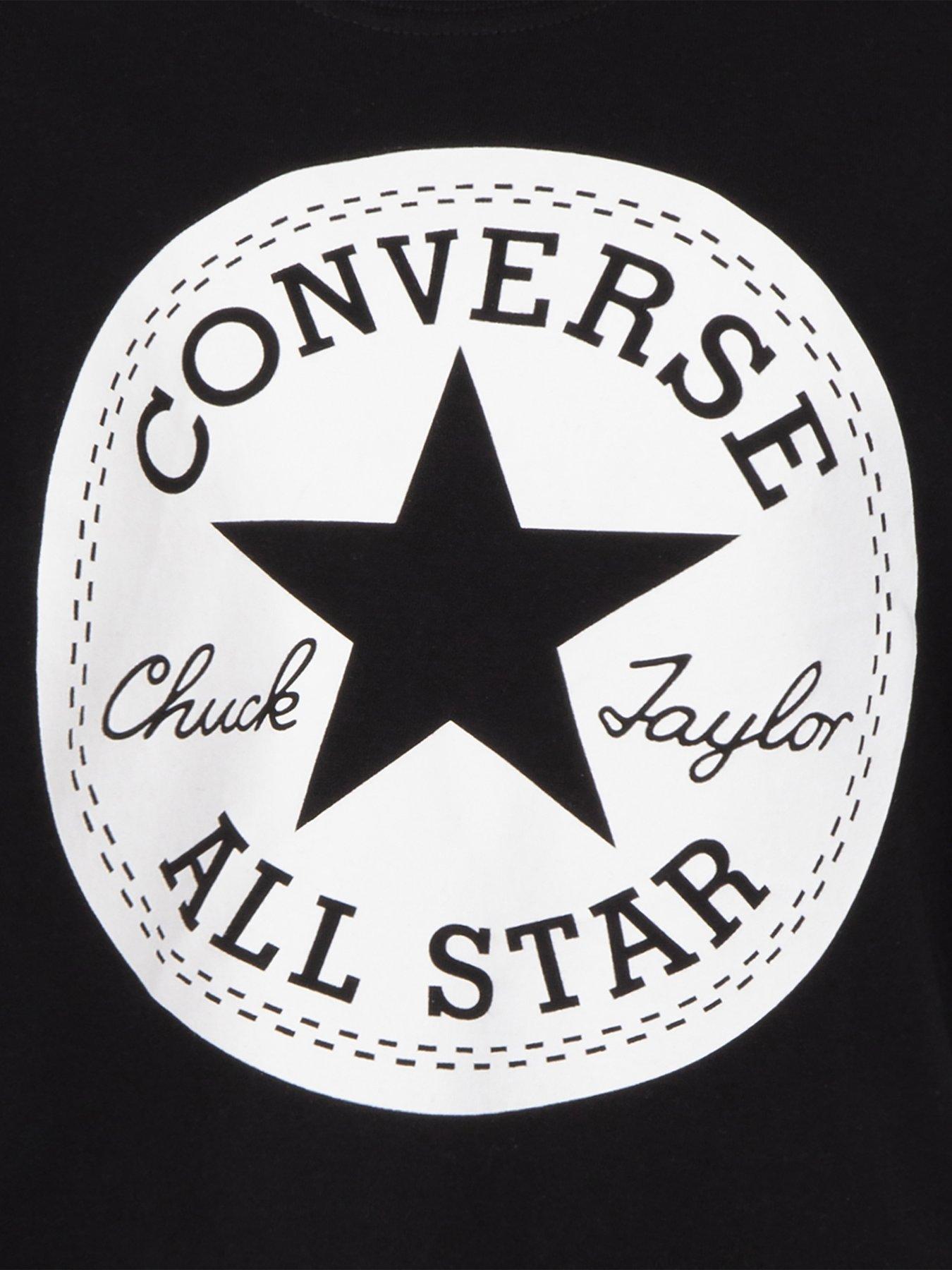 Converse Older Girls Signature Chuck Patch Boxy T-Shirt - Black