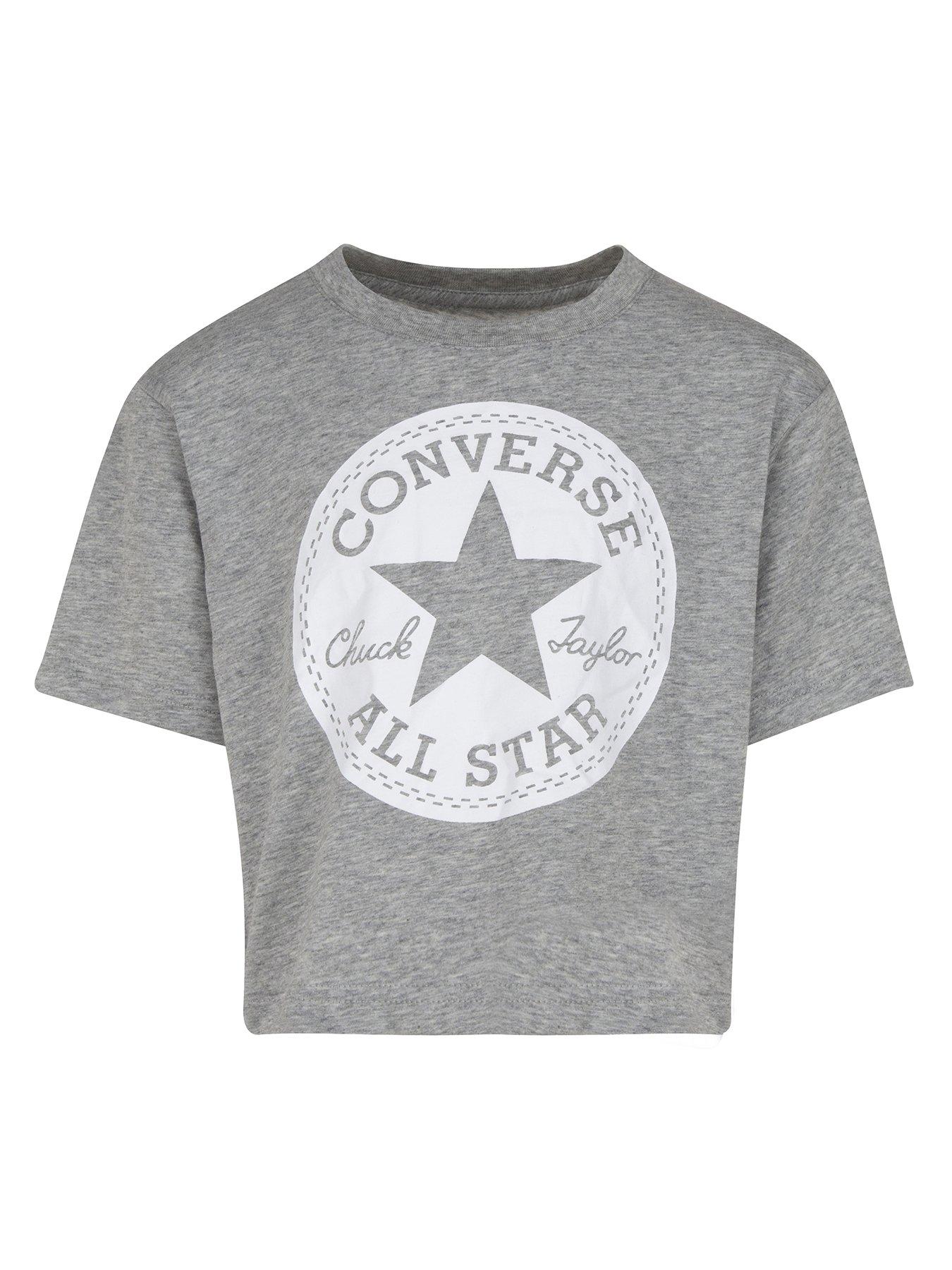 Converse Older Girls Signature Chuck Patch Boxy T-Shirt - Grey