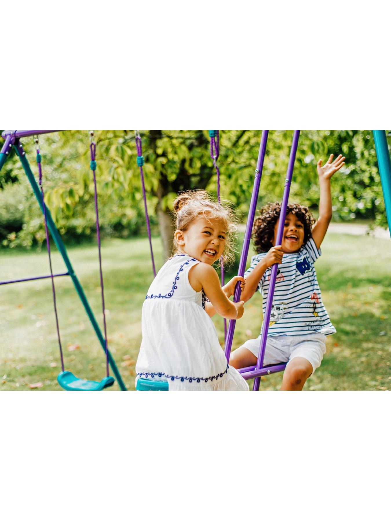 Double best sale swing set