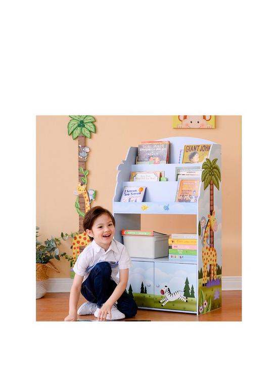 front image of teamson-kids-fantasy-fields-sunny-safari-3-tier-bookshelf