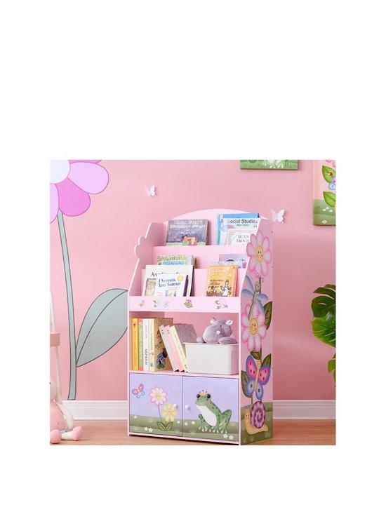 front image of teamson-kids-fantasy-fields-magic-garden-3-tier-bookshelf