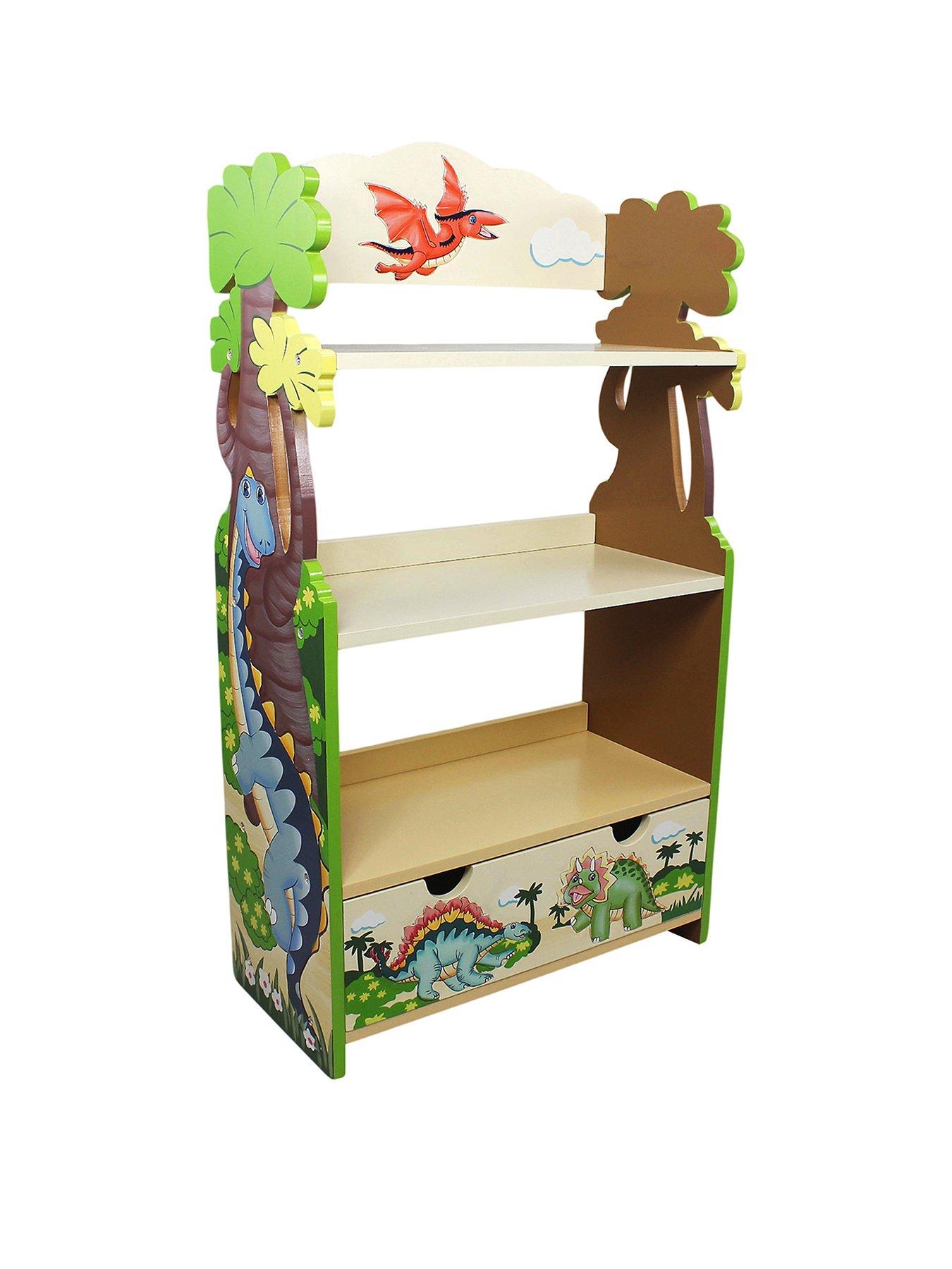 Product photograph of Teamson Kids Fantasy Fields Dinosaur Kingdom Bookshelf from very.co.uk