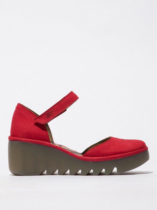front image of fly-london-biso-heeled-shoe-red