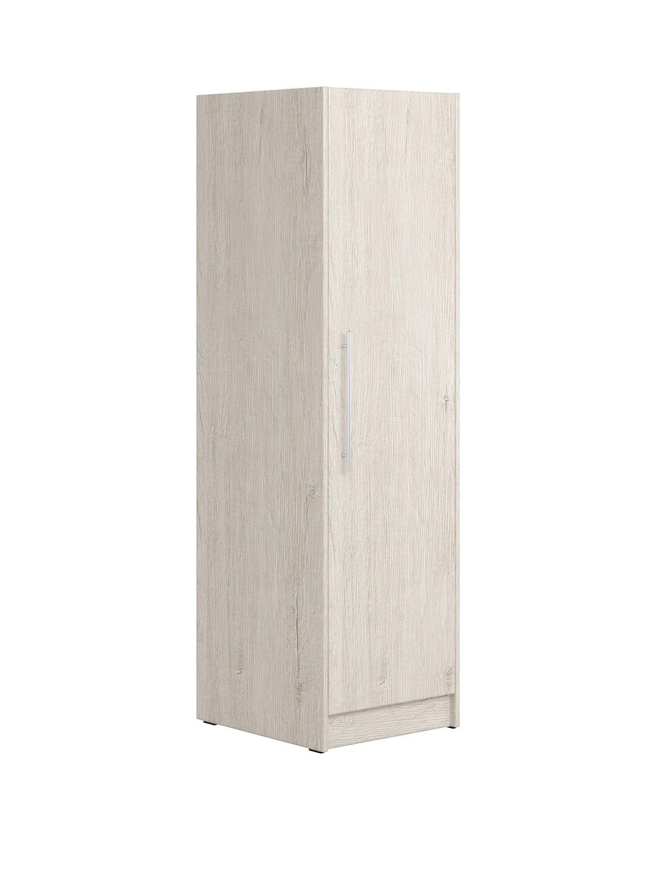 Product photograph of Little Acorns Portofino Single Wardrobe - Grey Oak from very.co.uk