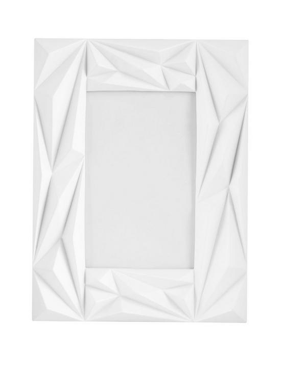 front image of premier-housewares-prisma-photo-frame-4in-x-6in-white