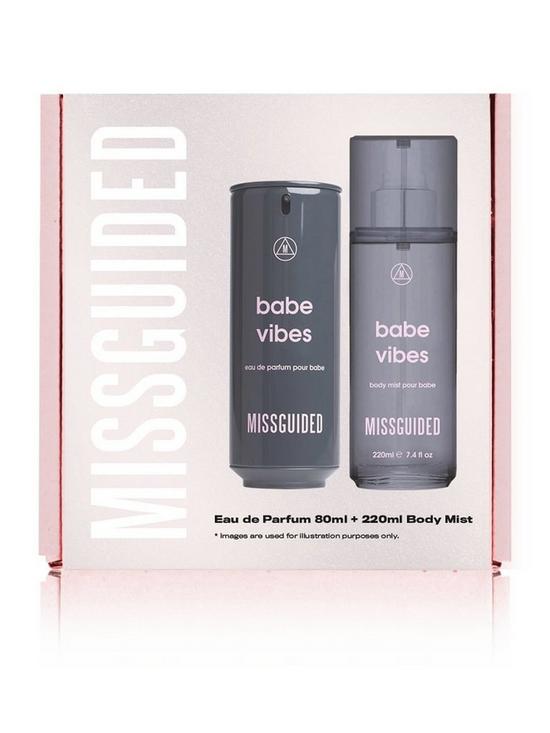 front image of missguided-babe-vibes-gift-set-80ml-edp-andnbsp220ml-body-mist