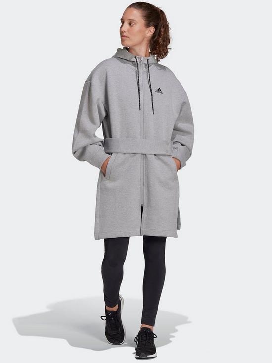 front image of adidas-sportswear-hooded-zip-jacket