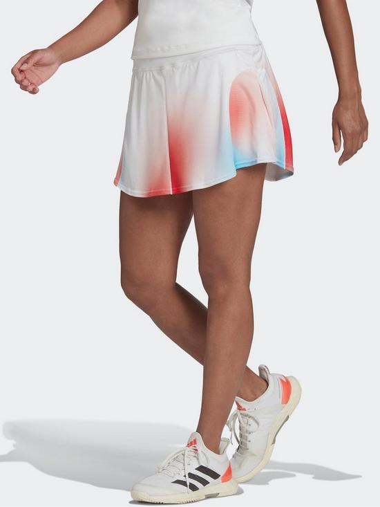 front image of adidas-melbourne-tennis-printed-match-skirt