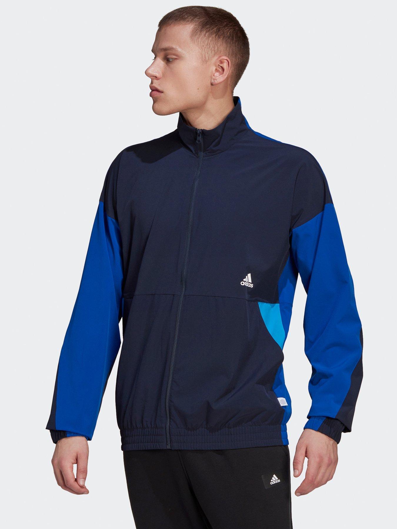 adidas light blue tracksuit mens