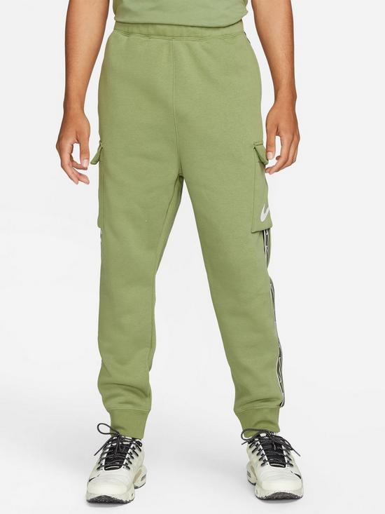 Nike NSW Repeat Swoosh Fleece Cargo Pants - Green/White | very.co.uk