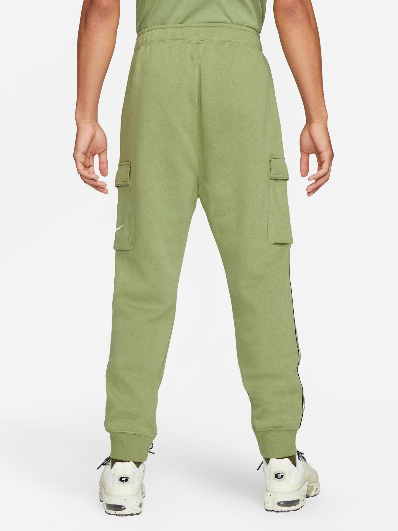 Nike NSW Repeat Swoosh Fleece Cargo Pants - Green/White | very.co.uk