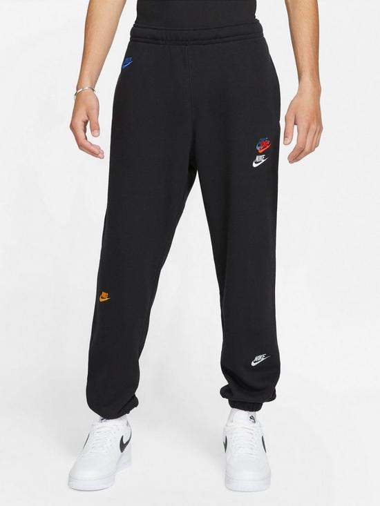 Nike NSW French Terry Multi Futura Stack Joggers - Black | very.co.uk