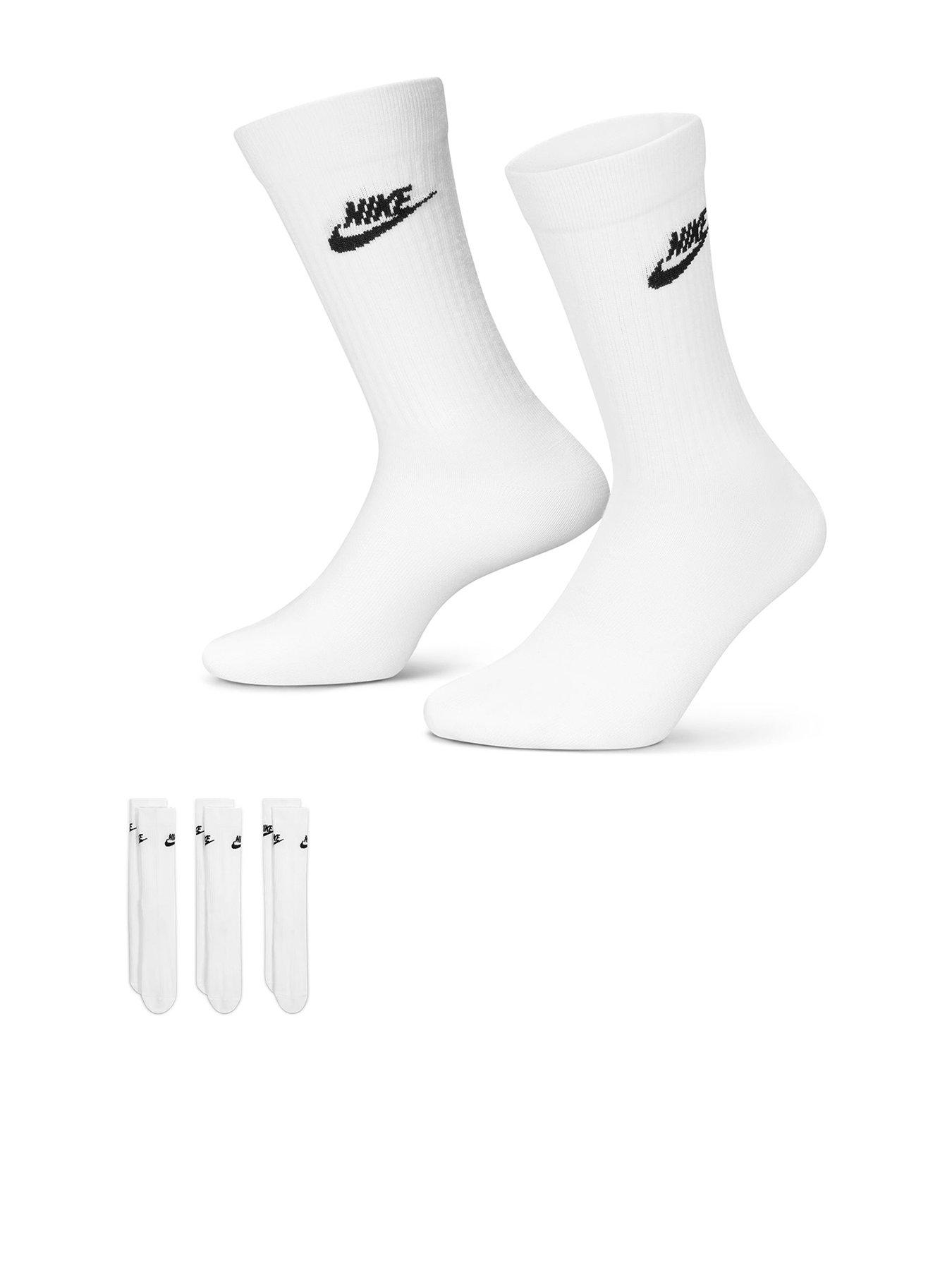 Nike Nsw Everyday Essential 3pack Futura Crew Socks - White/Black ...