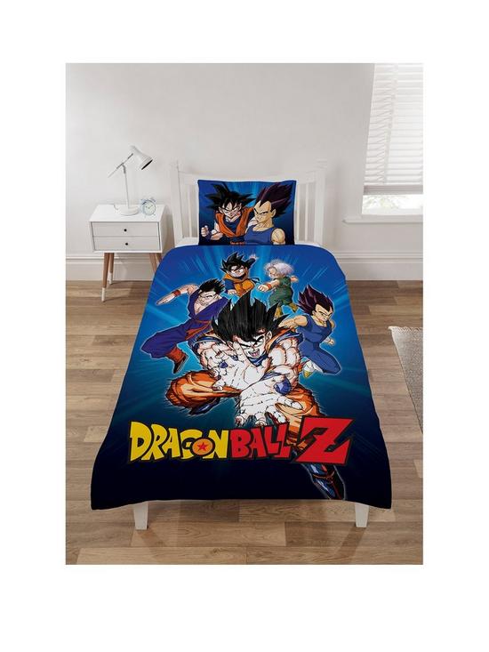 front image of dragon-ball-z-electric-single-duvet-cover-set-multi