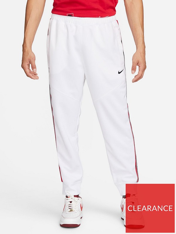 Nike NSW Poly Knit Crest Zip Joggers - White/Black very.co.uk